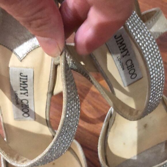 Jimmy Choo platform high heel champagne rhinestone. Size 39 - Picture 14 of 14
